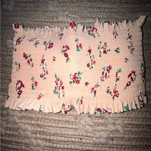 Corset back bandeau bikini top